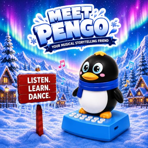 Image of Pengo the Dancing Penguin & Musical Toy for Kids - Storytelling, Learning & Rhymes - Rechargeable Bluetooth Speaker, Record & Playback - Educational Gift for Boys & Girls 3+ Years (Blue)