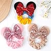 6 Pack Mouse Ears Scrunchies Velvet Sparkle Sequin... #3