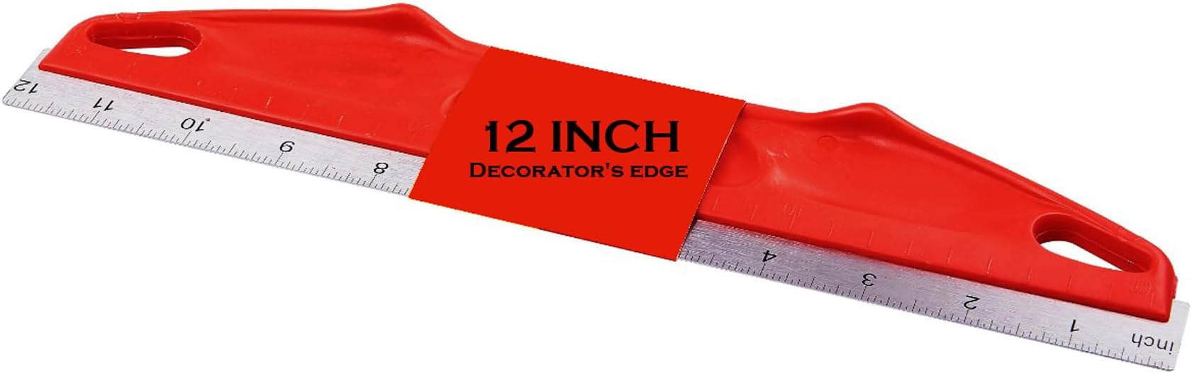 30 Cm Decorators Edge 12 Inch Straight Metal Ruler DIY Wallpaper Trimming Cutting Measurement Trim Guide Heavy Duty Multipurpose Professional Painter Construction UK FREE P&P