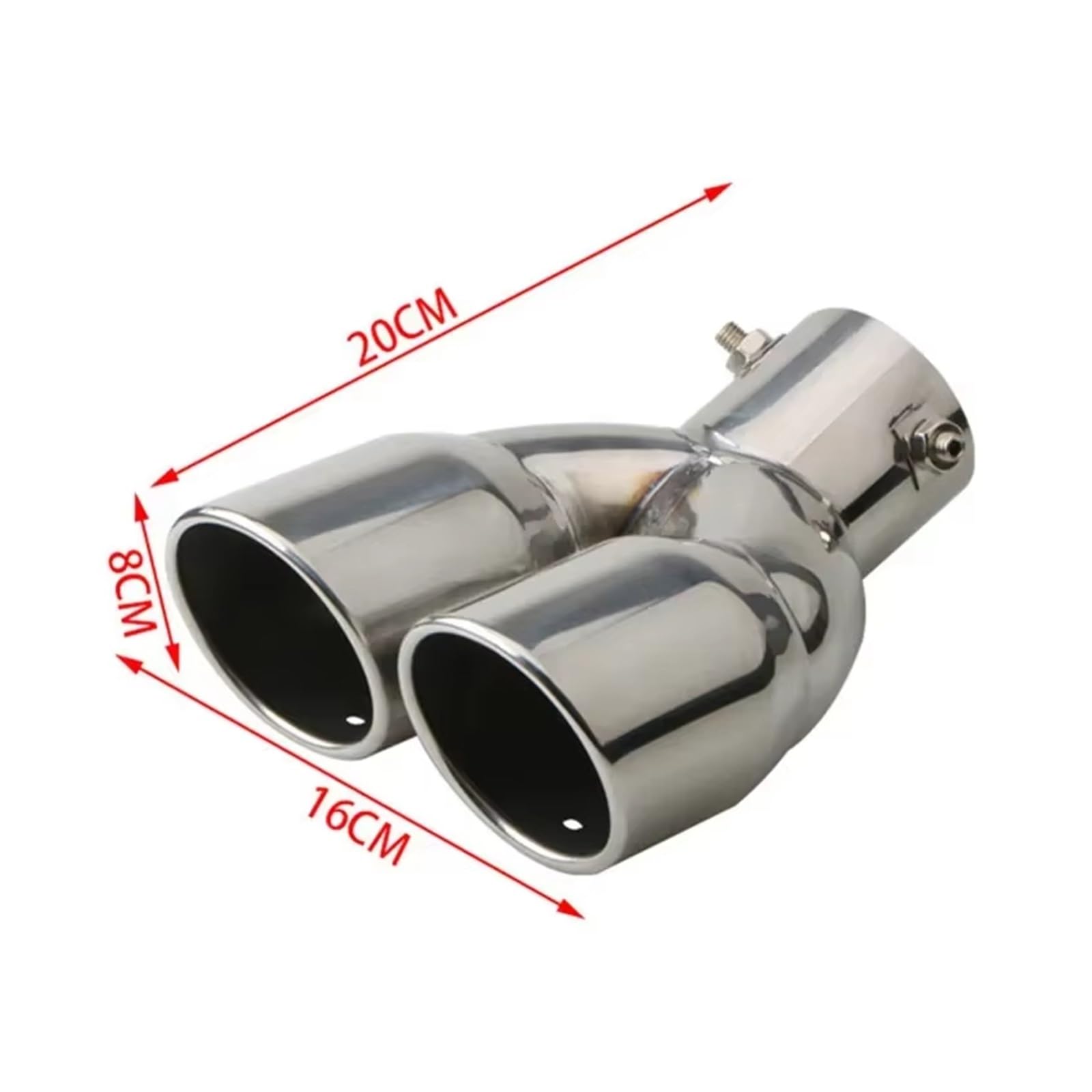 NiSza Voiture tuyaux d'échappement Embout de Silencieux d'échappement Universel Droit et courbé 63mm en Acier Inoxydable Queue Tuyau Ronde Gorge argentée