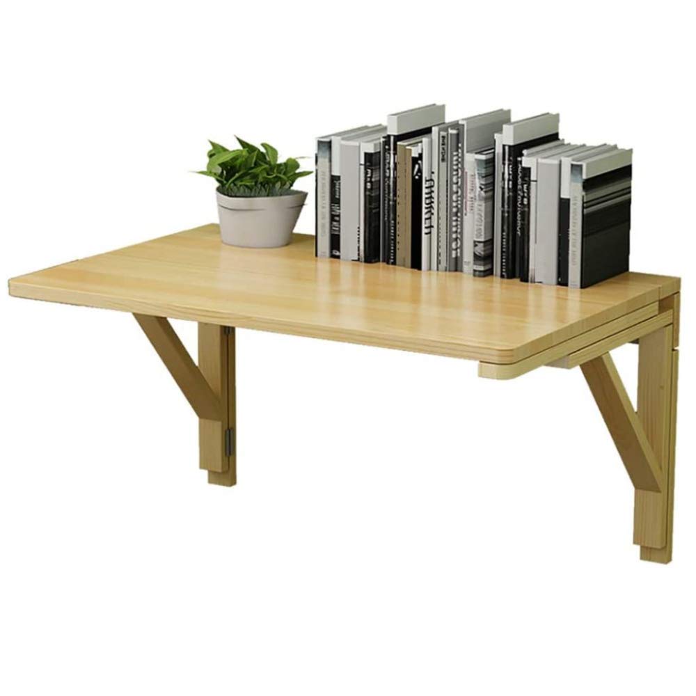 Table flottante murale à abattant en bois naturel LUNEZY
