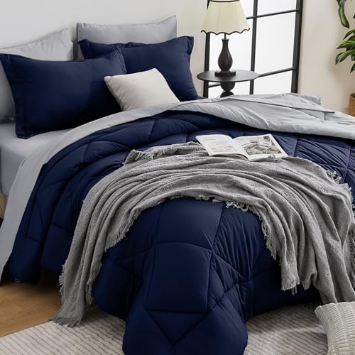 HEVUMYI Queen Comforter Set - 7-Piece All Season Bed in