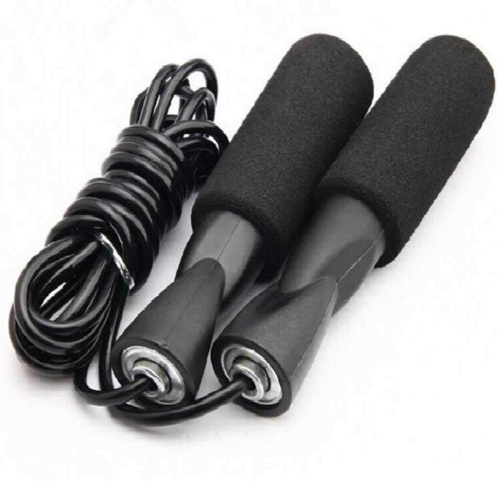 1PC Skip Rope Esercizio aerobico Boxe Salto Corda per saltare Velocità regolabile Cuscinetto Fitness Cavo in PVC nero Cuscinetto Corda per saltare