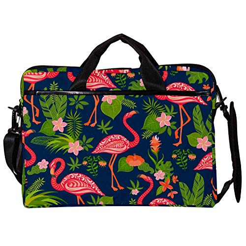 Maletín para portátil de 14" a 15.4" con diseño tropical de flamenco y flores