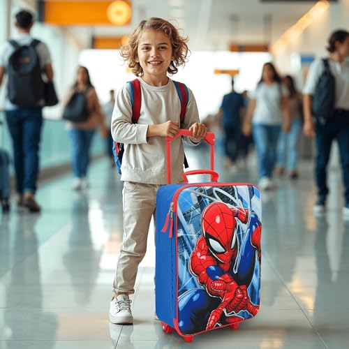 Fast Forward Spiderman Boys 16" Soft Luggage - Cute & Durable Carry-On Suitcase for Travel 16X12X53