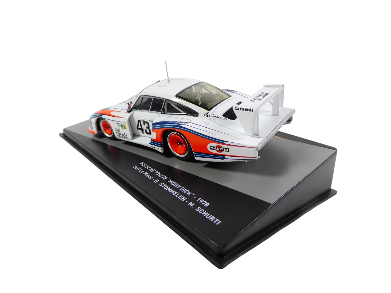 EDICOLA PORSRACOLL001 Escala 1/43 | PORSCHE 935/78 3.2L TWIN TURBO MOBY DICK TEAM MARTINI RACING PORSCHE SYSTEM N 43 24h LE MANS 1978 ROLF STOMMELEN - MANFRED SCHURTI WHITE BLUE RED