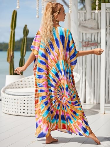 Image of Kaftan Dresses for Women Plus Size Bathing Suit Cover up Caftan Maxi Beach Dresses