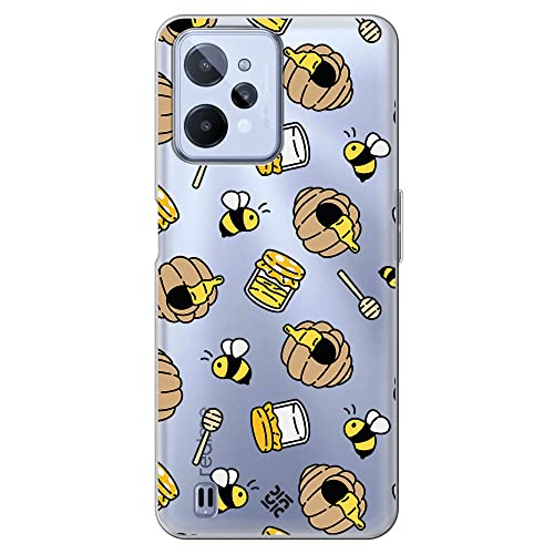 Movilshop Funda para [ Realme C31 ] Dibujo Mascotas [ Miel y Abejas ] de Silicona Flexible Transparente Carcasa Case Cover Gel para Smartphone Cover