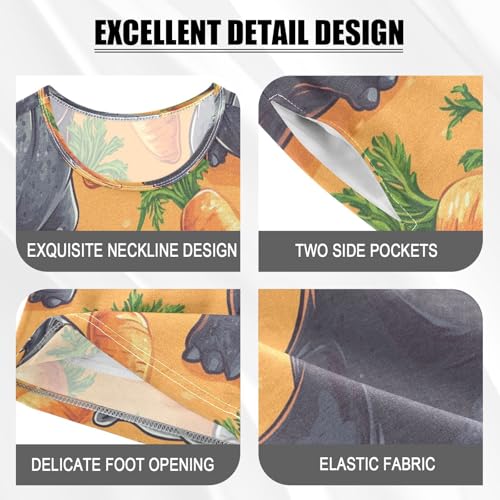 Pajama Sets Short Sleeve Hippo Carrot Soft Cotton Summer Sleepwear 2 Piece PJS Size 5-14T3