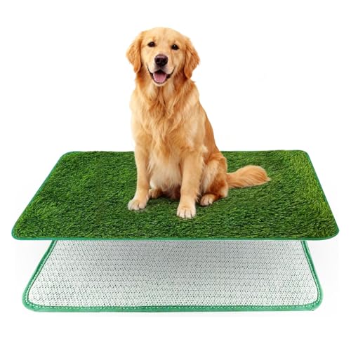 Kunstrasen Outdoor Hundeklo, 71x46 cm Wiederverwendbare Hundetoilette Hochdurchlässige Weich Langlebig, Welpentoilette Trainingsunterlagen für Hunde Balkon Zuhause Wohnung Rasen Dekoratio
