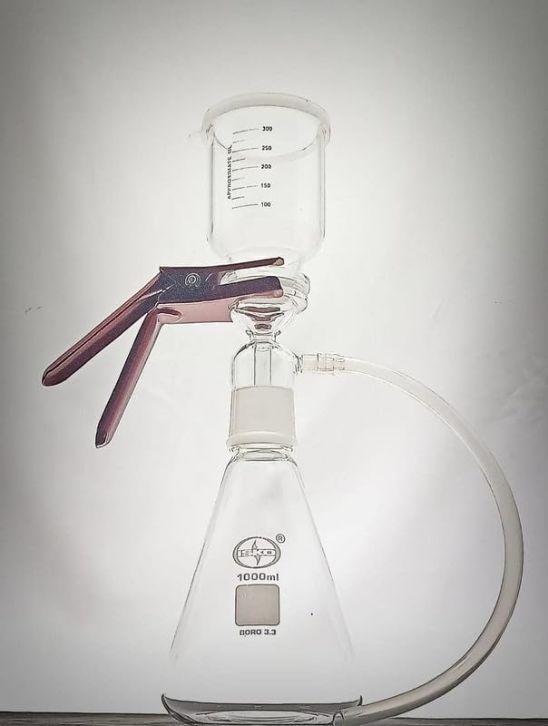ISKO Borosilicate Glass Membrane Filtering Assembly Milipore Assembly with 500 ml Cup 2000 ml Flask (1 Set)-image-42