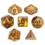 7 Die Polyhedral Dice Set - Mountainheart (Bronze Pearl) with Velvet Pouch by Wiz Dice