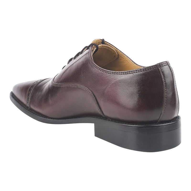 Image of LIBERTYZENO Mens Tread Design & Plain Genuine Leather Lace Up Oxford Dress Shoes for Easter Gift