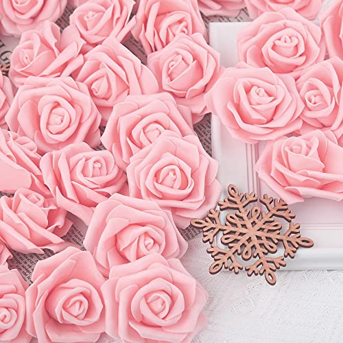 Artificial Rose Flowers, 200Pcs Foam Rose Bulk Peach Fake Flower Heads For Diy Wedding Bouquets Rose Wall Kissing Balls Bridal Shower Centerpieces Arrangements Party Tables Decorations(Peach) #TOP3