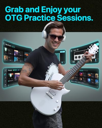 Image of Enya Electric Guitar Nova Go Sonic Smart Electric Carbon Fiber Guitarra with 10W Wireless Speaker, Onboard Presets, All-in-One Portable Rig for Street Performers & Home Studios, 2-Year Warranty