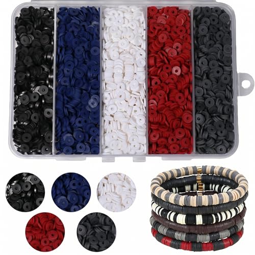 THRELE 3500 Pcs Multicolor Clay Beads for Bracelets Making 6mm Heishi Polymer Clay Bead Flat Round Disc for Jewelry Making