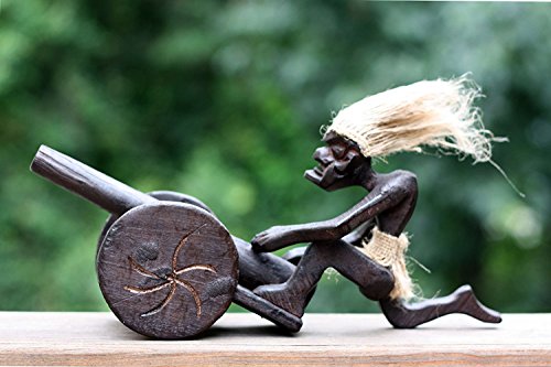 Escultura tribal en madera tallada a mano, 11 pulg