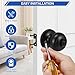 Plustool 8 Pack Matte Black Door Knobs, Privacy Door Knob with Lock, Interior Doorknobs with Round Ball, Keyless Door Lockset for Bedrooms Bathrooms