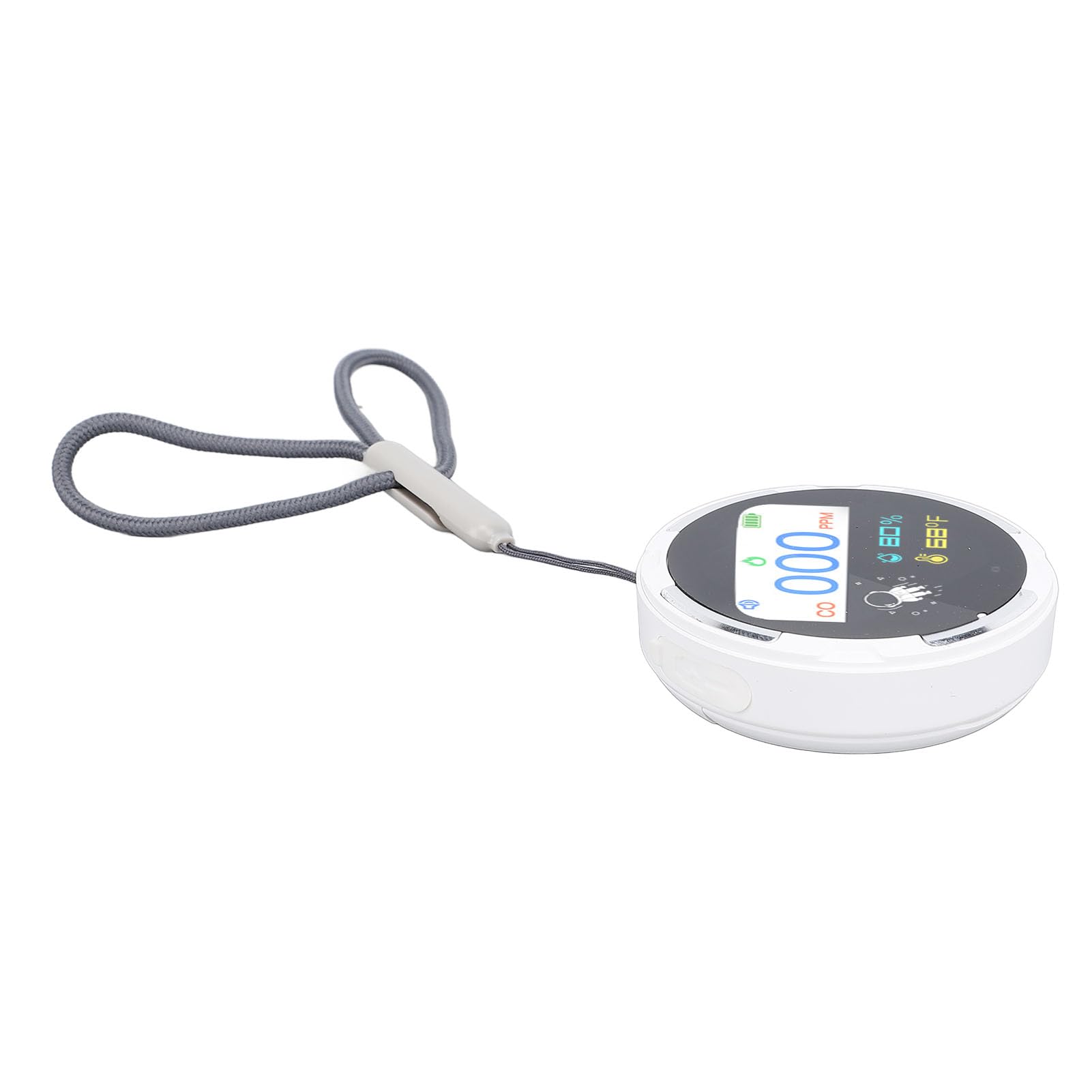 Rengue Rilevatore di CO Ricaricabile, Misuratore di Monossido di Carbonio Portatile con Sensore Elettrochimico 0-999ppm, Resistente All'Acqua per Campeggio Viaggio Casa Barca Veicolo (WHITE)
