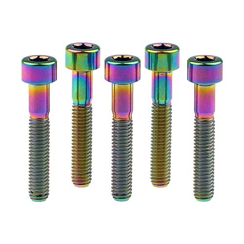 Boulons en titane Ti M6 x 35 mm robustes et ultra légers noirs ou colorés