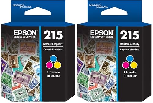 Image of Epson T215 -Ink Standard Capacity Tricolor -Cartridge (T215530-S) for Select Workforce Printers (Pack of 2)