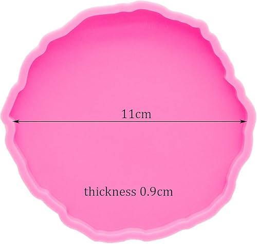 Miniatura 2 de Molde de posavasos redondo irregular súper brillante, molde de silicona para posavasos de ágata de geoda, moldes de resina para posavasos de resina,