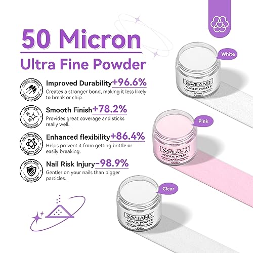 SAVILAND Acrylic Nail Kit with Drill for Beginners - 0.5oz Clear White Pink Acrylic Powder and Liquid Set Nail Brushes Professional Nails Kit Set Home DIY Extension Carving