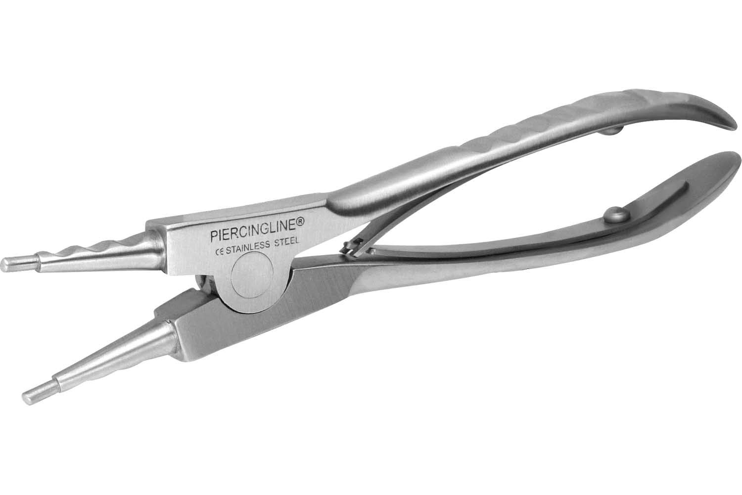 Piercingline, Piercing de acero inoxidable PG01 para abrir y cerrar el anillo, modelo a elegir y acero inoxidable, color plateado