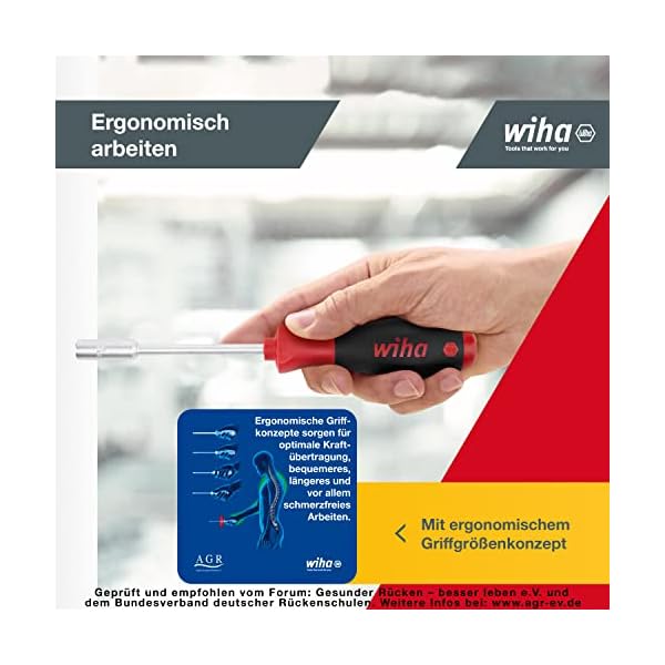 Wiha Schraubendreher Set SoftFinish® Sechskant-Steckschlüssel 5-tlg. ergonomischer Griff für kraftvolles Drehen I… – Bild 6