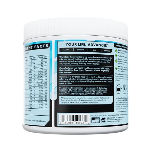 Image of Advanced Energy - Energy Boosting Formula with Electrolytes for Hydration - L-Theanine to Combat Jitters - Sugar Free & Keto Friendly - No Maltodextrin (40 Servings) (Ramune)
