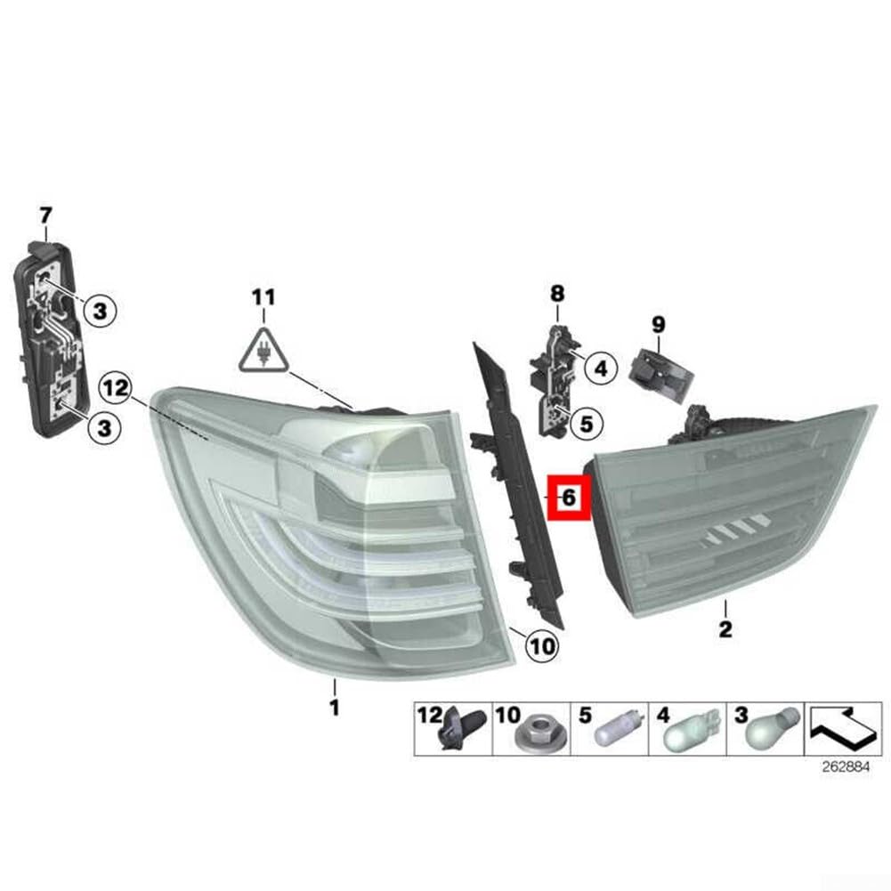 Coppia di coperture per fanali posteriori per BMW X3 F25 2011-2017, ricambio in plastica nera con OEM 63217263604 63217263603, set da 2 pezzi