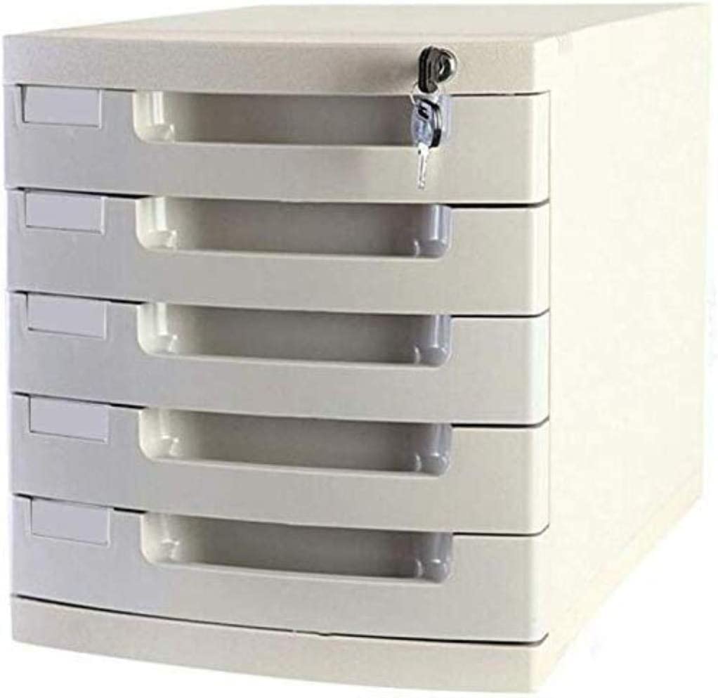 SaryEdge 5 Drawer Lockable Plastic File Cabinet Office & Home Desktop for Stati1ry & Documents Secure Stora,C