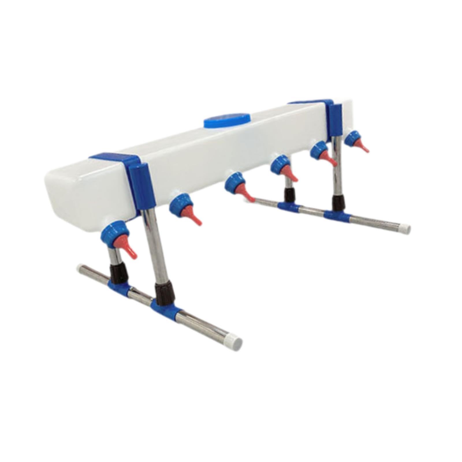 Feeder para Granja Alimentación de Terneros Recipiente para Leche Alimentación por Pezón Fabricado Silicona Adecuado para Cría de a, 6 Cabeza con Soporte