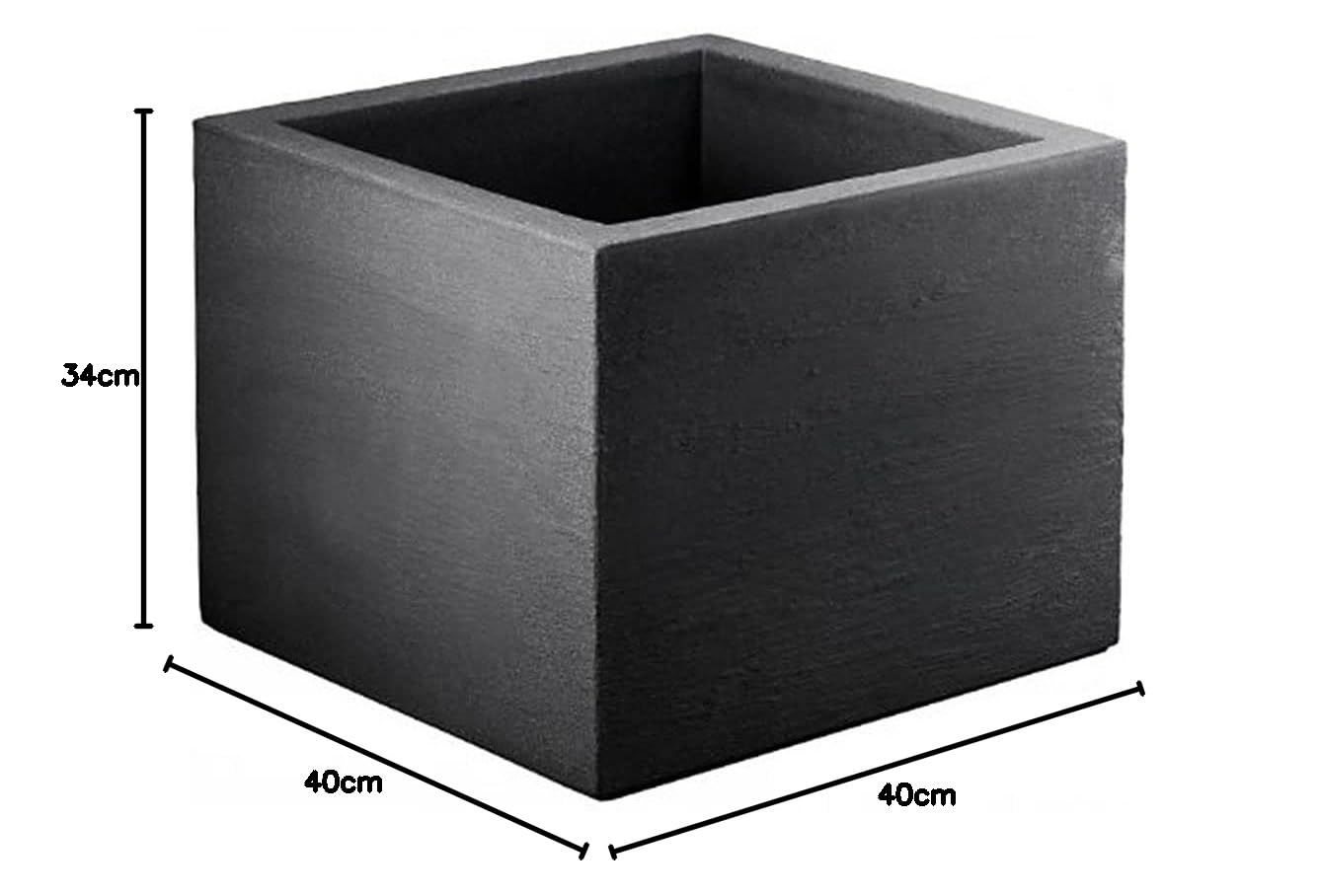 Lippert Pflanzkübel Kubus quadrat ca. 40 x 40 x 34 cm anthrazit