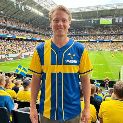 Custom Sweden Baseball Jersey - Camiseta de béisbol personalizada con orgullo sueco para hombre y mujer miniatura 2
