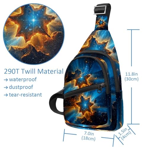 Mochila cruzada Stars Nebula Sling Lateral multicolor ligera de 30x18cm 4