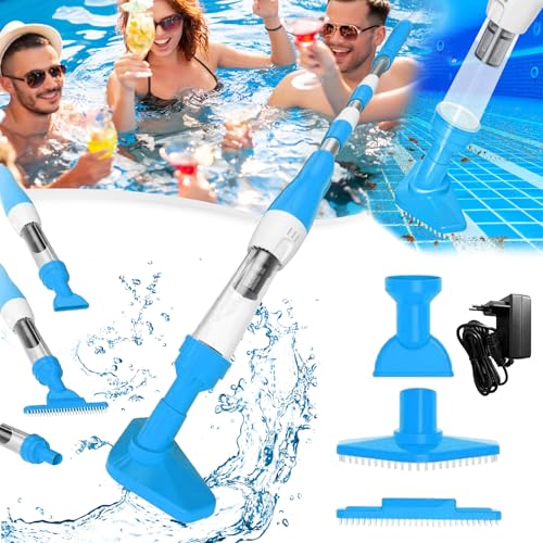 Aspirateur De Piscine Sans Fil 3 En 1, Nettoyeur De Piscine Rechargeable Avec Fonction Brosse Et Serpilliere Aspirateur Electrique Portable Pour Piscine Spa Jacuzzi Bleu 88722421