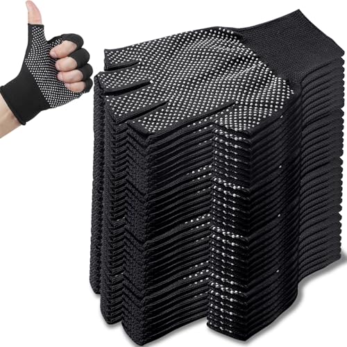 24 Pairs Fingerless Work Gloves Bulk - Half-Finger