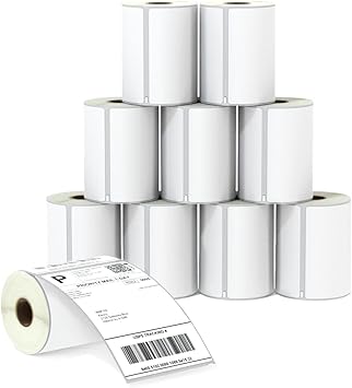BETCKEY - Compatible DYMO 1744907 4" x 6" Shipping Labels, Perforated, Compatible with DYMO Labelwriter 4XL Rollo & Zebra, NOT Fit 5XL [10 Rolls/2200 Labels]