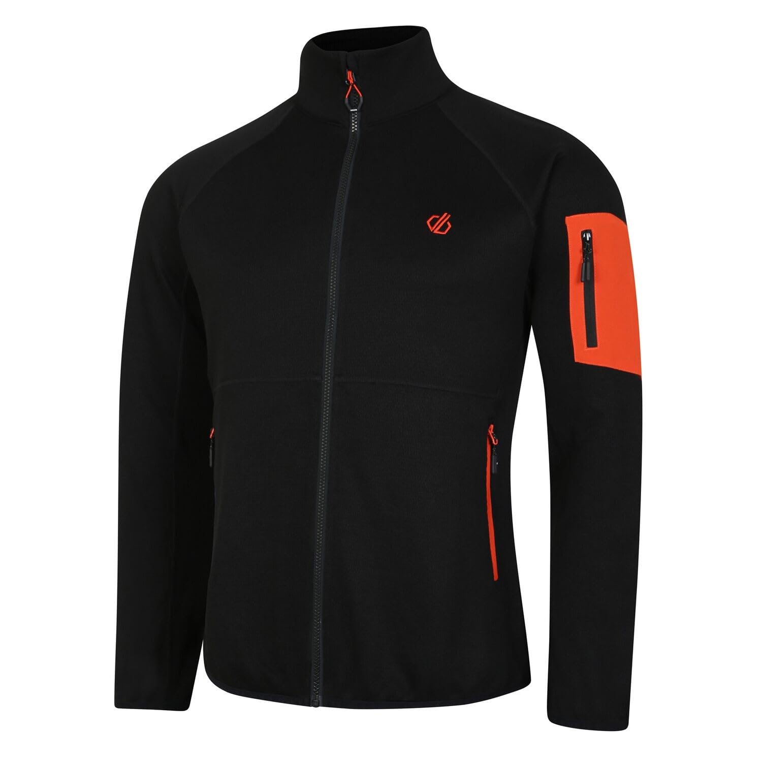 Dare 2b Allusion Core Str core stretch full zip fleece. Featuring recycled materials and Ilus Core fabric. Suitable for walking and hiking. Black