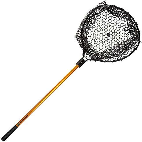 Collapsible Fishing Net - 56-Inch Retractable Landing Net with Telescopic Pole - Fishing Equipment for Catch-and-Release by Wakeman (Gold)