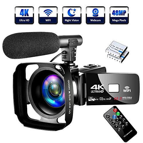 4K Video Camera Ultra HD Camcorder 48.0MP IR Night Vision Digital Camera WiFi