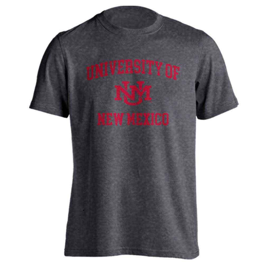 Sport Your Gear New Mexico Lobos Distressed Retro Logo T-Shirt Charcoal Large