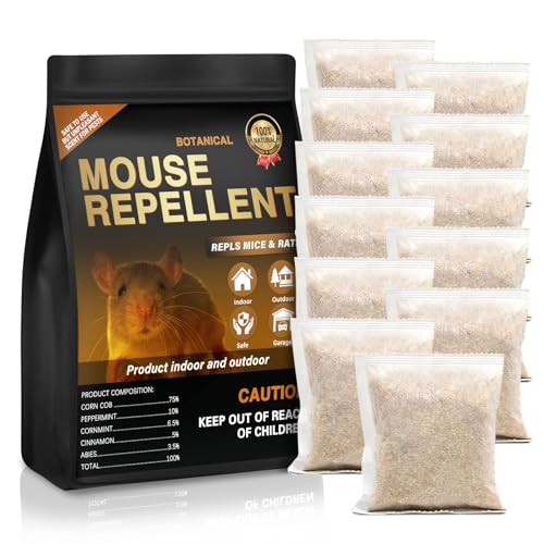 12 Pack Mouse Repellent Pouches,Rodent Repellent for Car Engines,Mouse deterrents That