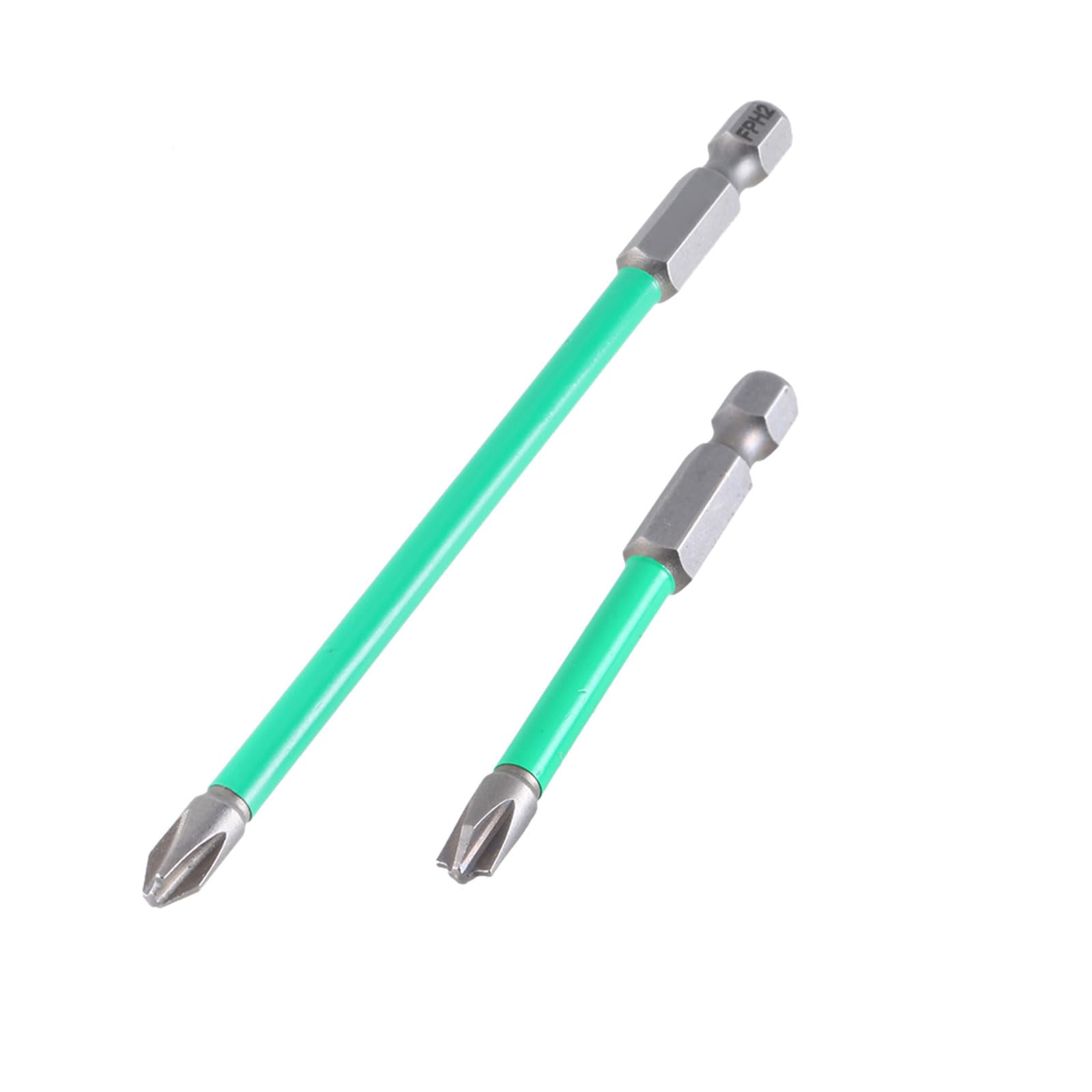 Loytv 2 Piece Set Electricians Steel Head Bit Electrician Crossheads Bit With Tightly Fit And Shocks Absorbing Pattern Insulated Set