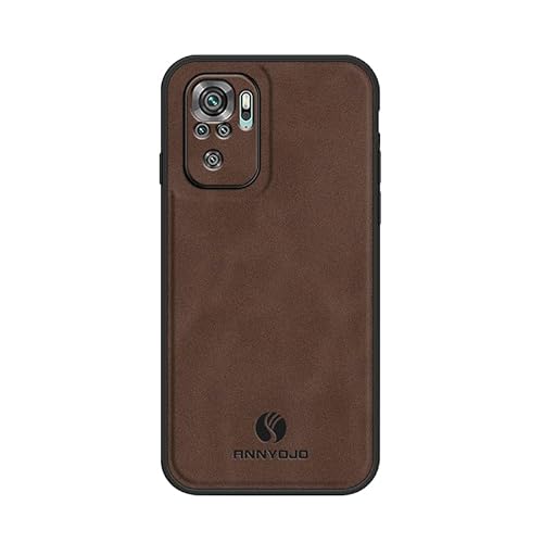 X}zP[X Ή@ for Redmi Note 10 4G / Note 10s 4G,Ή@ for Xiaomi Poco M5s J[}Olbg}EgJی 2 in 1 h~یJo[ Brown