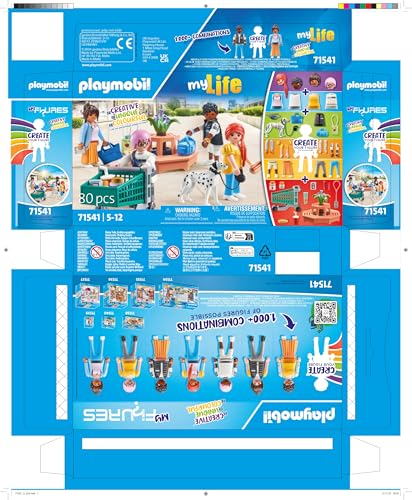 PLAYMOBIL MyLife 71541 MyFigures Shopping, große Einkaufstour durch die Läden, inklusive Einkaufswagen und Einkaufstüte, detailreiches Spielzeug für Kinder ab 5 Jahren