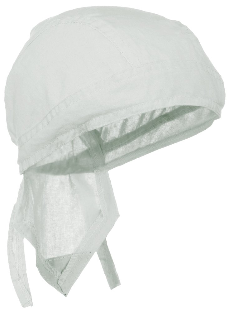 White Doo Du Rag Bandana Motorcycle Head Wrap Skull Cap Biker BCAH