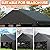 EASYHAWK 20' x 20' Outdoor 2 Car Carport Canopy, Portable Garage Shelter with Side-Opening Door, Roll-Up Windows, Galvanized Steel Frame and Four-Hole Base, Black