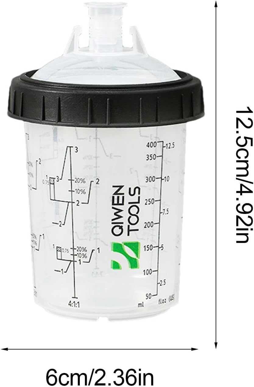 Automotive Mixing Cup - Paint System Hard Cup, Auto Paints Mixing System, Spray Painting Kit With Clear Scale, Spray | Includes 50 Lids & 20 Plugs | Reusable Paint Tools For Car Painting